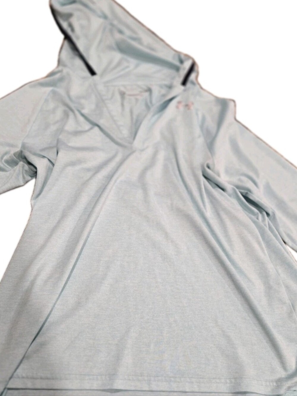 Under Armour HeatGear Women’s Large Light Blue Hooded Athletic Top